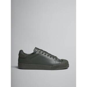 NEW MARNI men's dada bumper low-top leather sneakers in juniper green